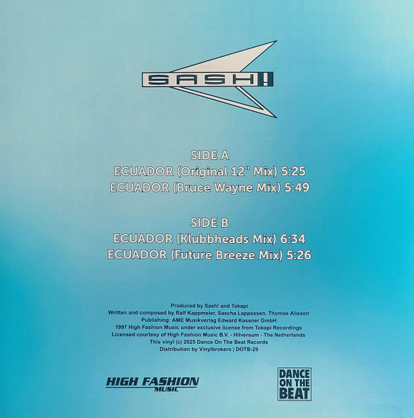 Sash! - Ecuador (Orange Vinyl) - Imagen 2
